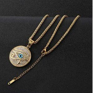 FLAPI Plated Iced Out Eye of Horus 18k Gold